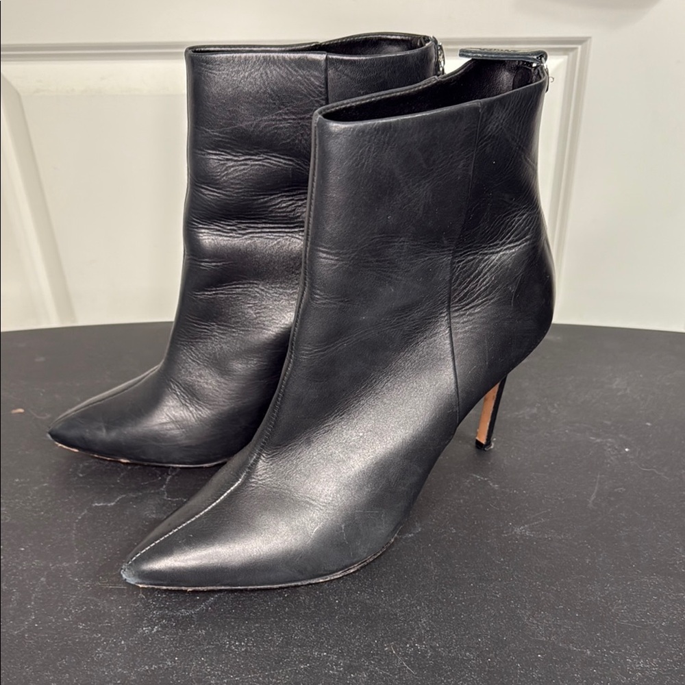 Black Leather Ankle Boots
